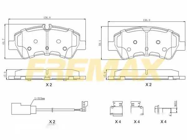 Fremax Fbp 1952 Arka Fren Balatası Corbon Formül Ford Transit V 362 63 2012 Tek Teker