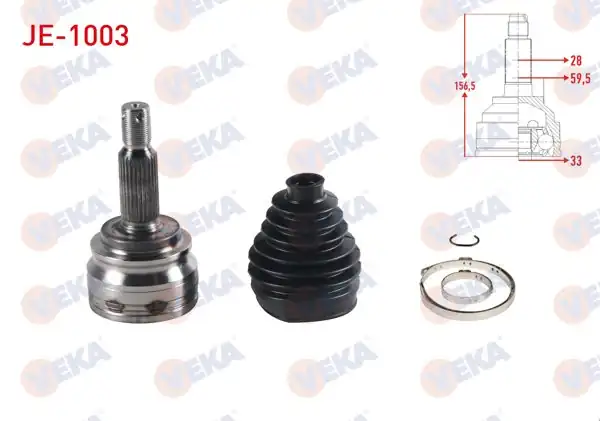 VEKA JE-1003 | Aks Kafası Sol-Sağ On Dıs 8 Mısket 28X33x59,5 Uzunluk 156,5mm Jeep Compass 2.0 2011-/ Patrıot 2.0 Crd 2007-/ Dodge Caliber 2.0 2006 -