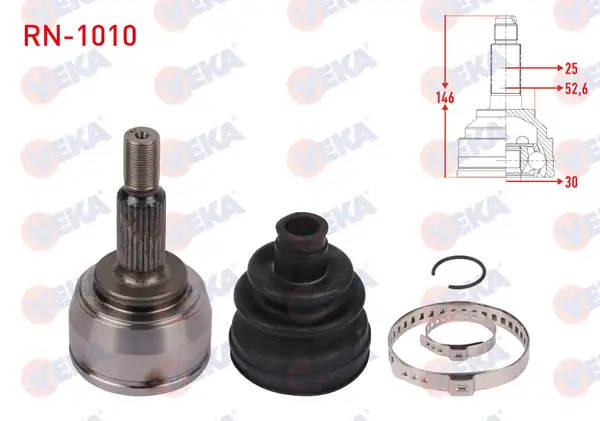Veka RN 1010 Aks Kafası Sağ Ön Dış Uzunluk 146mm Renault Scenic II Jm0 1 1 5 dCi M T 2003 2009