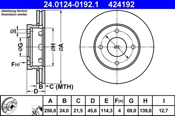 ATE 24.0124-0192.1 | Fren Diski | 2 Adet