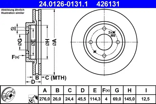 ATE 24.0126-0131.1 | Fren Diski | 2 Adet