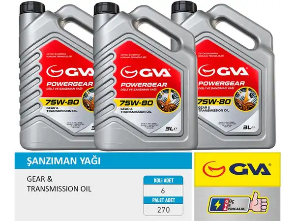 GVA 9921742 | Şanzıman Yağı 75w80 3 LT Api Gl 5 6 Adet