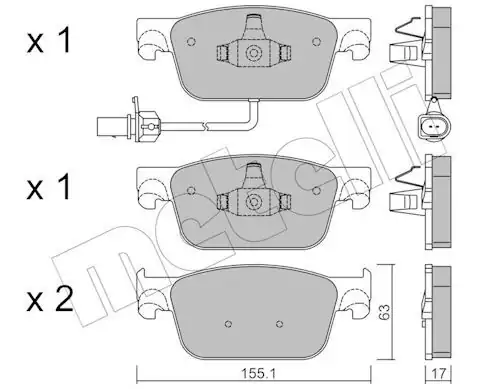METELLİ 22-1125-0 | Ön Fren Balatası Audi A4 16 A5 17