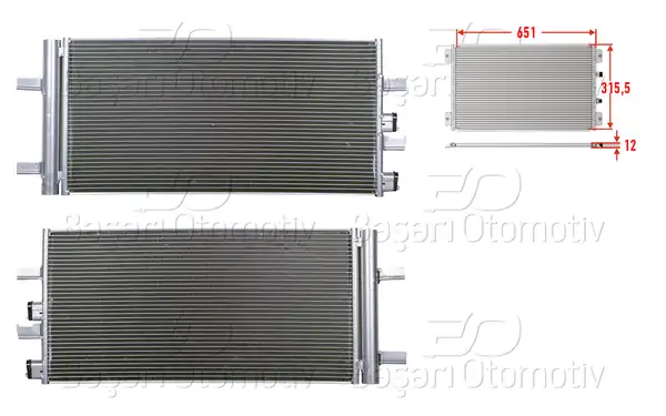 WISCO 3143502-00 | Klima Radyatörü 651x315 5x12 Bmw 1 F40 116d 2019 Bmw Mini Countrymancooper D 2016 Bmw 2 Gran Tourer 216 D 2020