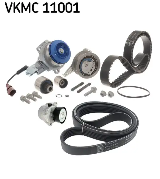 SKF VKMC11001 | Triger Seti Su Pompalı Sensörlü V Kayış Gergi Rulmanı Komple Kit A1 A3 A4 A5 A6 Q3 Q5 Tt Arona A