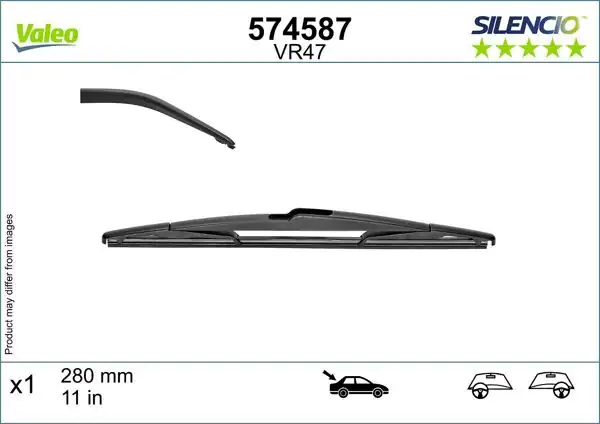 VALEO 574587 | Sılencıo Silecek Arka Lhd Rhd Vr47 (X1)