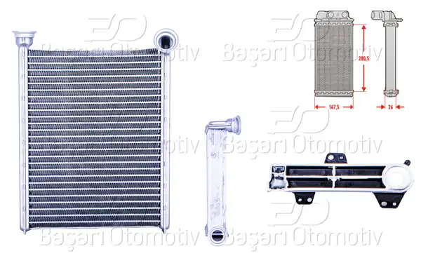 WISCO 3143252-00 | Kalorifer Radyatörü Brazing M-T A-T 148x203 mm Renault Megane4 Kadjar Talisman 1 2 1 3tce 1 5 1 6dci 2015
