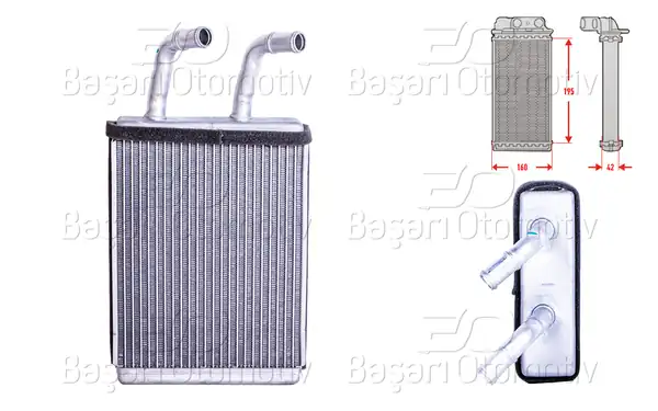 WISCO 3143543-00 | Kalorifer Radyatörü Brazing 195x160x42 mm Kia Pregıo Box 2 7 D 2 5 D 95