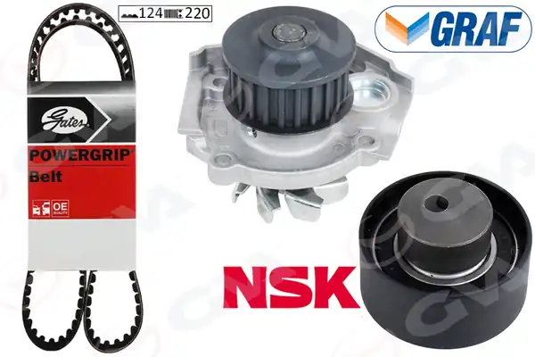GVA 59WPK2915 | Devirdaimli Eksantrik Gergi Kiti 124x220 Brava 1 2 16v Bravo İ II 1 2 1 4 Egea Doblo 1 4 Linea 1 2 Marea Palio 1 2