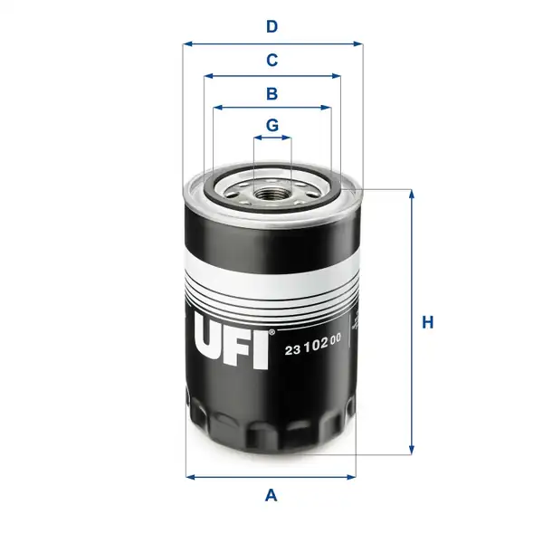 Ufi Filters 23 102 00 Nissan Pıckup D21 86 94 Terrano Yağ Filtresi 15208 43g00