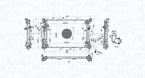MAGNETI MARELLI 350213220500 | Su Radyatörü W117 246 176 242 156 M270 651 607 12