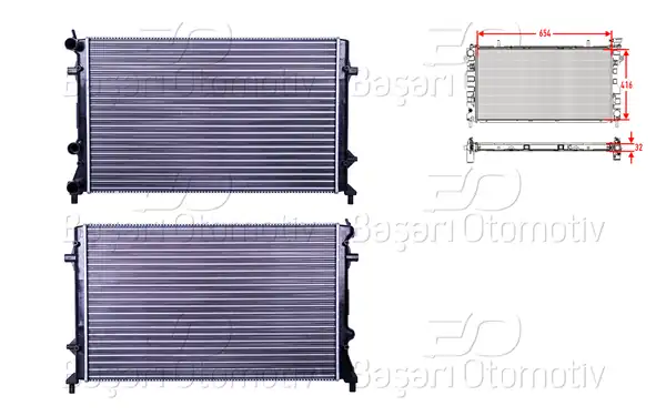 AUTOLUX 1113081-22 | Su Radyatörü Mekanik 654x416 mm VW Passat 2 5 12