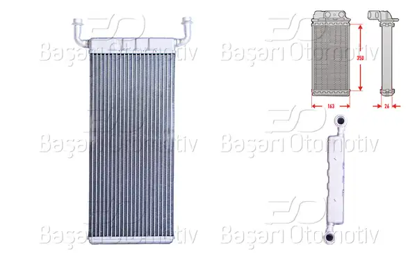 WISCO 1143006-00 | Kalorifer Radyatörü Brazing 350x163 mm VW Crafter 30 35 Bus 2 0 TDI 2 5 TDI Mercedes Benz 2 0 TDI 2 5 TDI Sprinter 2006