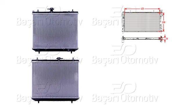 WISCO 3114038-00 | Su Radyatörü Brazing M-T 425x558x26 Daihatsu Terios J1 1 3 00 06