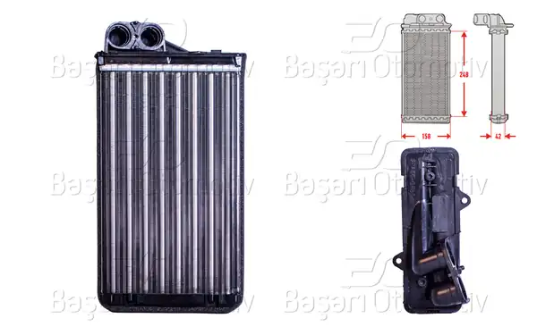 AUTOLUX 3143004-22 | Kalorifer Radyatörü Mekanik M-T A-T 248x158x42 mm Peugeot406 1 6 1 8 1 9 D 95