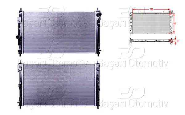 WISCO 3113894-00 | Su Radyatörü Brazing M-T A-T 700x398x16 Chrysler Jeep Compass Sebrıng Patriot Caliber 2 0 2 4 07