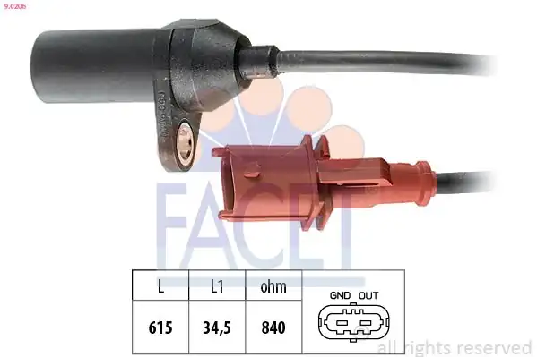 FACET 90206 | Devir Sensörü Fiat Palio Punto 1 2 16 V 1 3 178 D6 011 188 A5 000