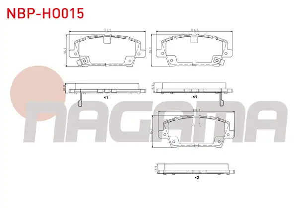 NAGAMA Nbp Ho015 Fren Balata Ön Ikazlı Honda Civic VIII