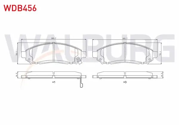 WALBURG WDB456 | Fren Balata Ön Ikazlı Tel Delikli Nissan Navara D40 2 5 dCi 4wd 2005 2015 Nissan Pathfinder R51 2 5 dCi 2005