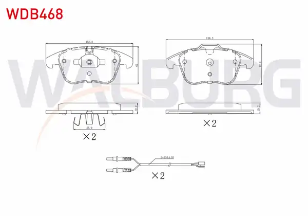 WALBURG WDB468 | Fren Balata Ön Fişli Citroen C5