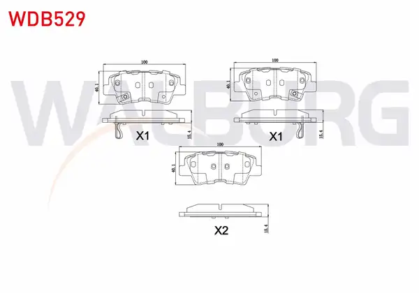 WALBURG WDB529 | Fren Balata Arka Ikazlı Hyundai Elantra
