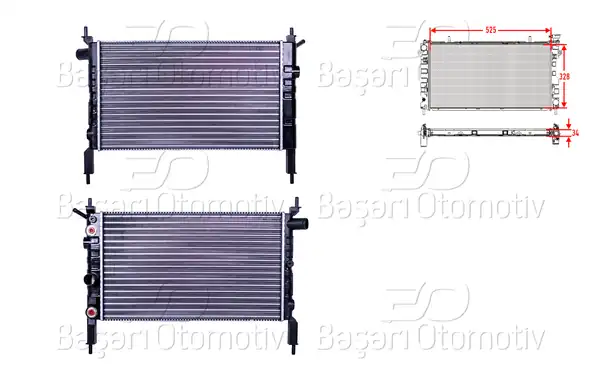 AUTOLUX 2113018-22 | Su Radyatörü Mekanik A-T 525x328x34 Opel Astra F 1 4 Otomatik 91