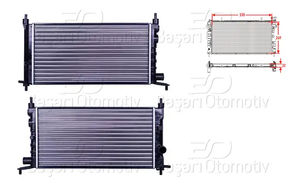AUTOLUX 2113079-22 | Su Radyatörü Mekanik M-T 530x269x32 Opel Corsa B Combo B 1 2 93