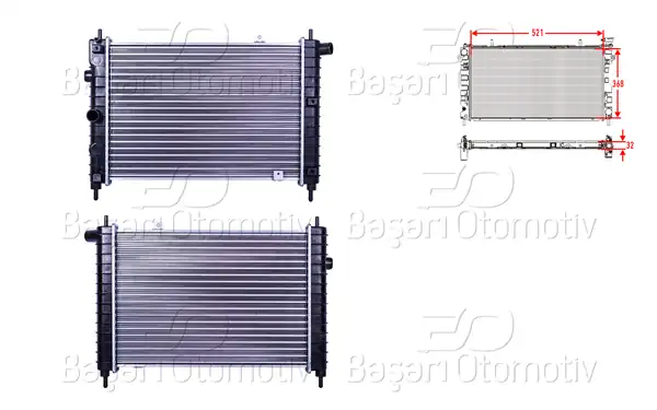 AUTOLUX 2113083-22 | Su Radyatörü Mekanik M-T 521x368x32 Opel Kadet E 1 6d 88