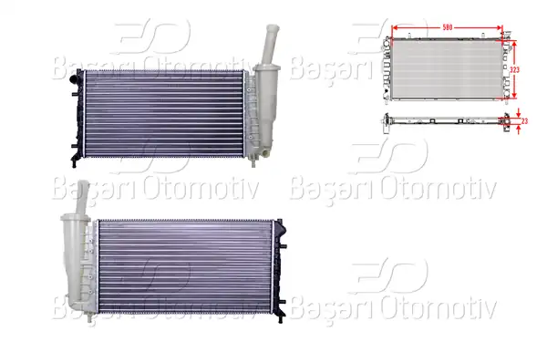 AUTOLUX 3113026-22 | Su Radyatörü Mekanik M-T 580x323x23 Fiat Idea 1 2 16v Punto 1 2 16v 99