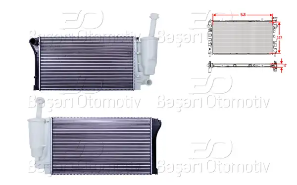 AUTOLUX 3113027-22 | Su Radyatörü Mekanik M-T 548x317x17 Fiat Panda 1 1 1 2 4x4 1 2 Lpg 03