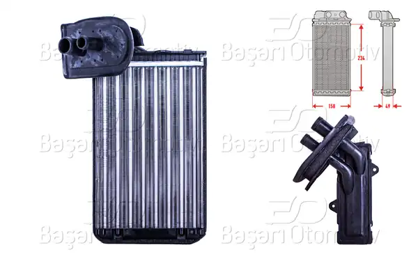 AUTOLUX 3143008-22 | Kalorifer Radyatörü Mekanik M-T A-T 234x158x49 mm Renault19 İ 2 Cli Meg 1 1 4 1 6 E 1 9 1989