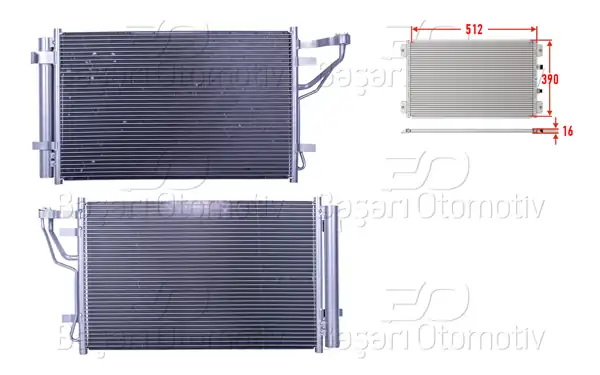 WISCO 3143453-00 | Klima Radyatörü 512X390x16 Hyundai i30 Kia Ceed 1.6 2.0Crdı 07-12