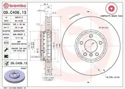 BREMBO 09.C406.13 | Fren Diski Ön Composıte BMW | 1 Adet