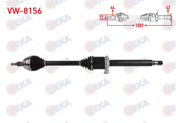 Veka VW 8156 Komple Aks Sağ Ön Uzunluk 1089mm Volkswagen Crafter 2 0 TDI A T 2016 Man Tge 2 0 A T 2016