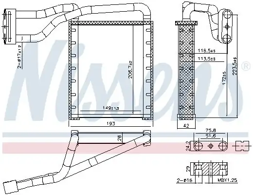 NISSENS 707306 | Kalorifer Radyatörü Ford Transit V 362 Arka