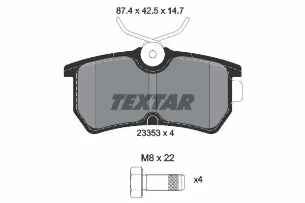 TEXTAR 2335301 | Fren Balatası Arka Focus Bm 98