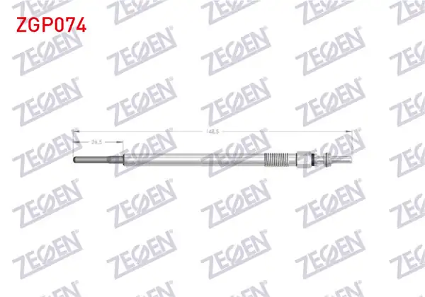 ZEGEN ZGP074 | Kızdırma Buji 4,4V Mercedes (W203, W204, C219, W211, W461, X164, X204, W164, W221, W639, B906) Om629, Om640, Om642 | 10 Adet