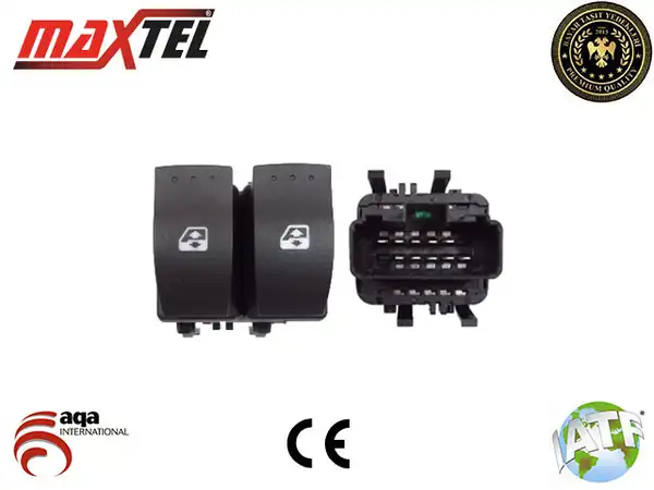 MAXTEL 18204034 | Cam Kaldırma Anahtarı Ön Sol 10 Pin Çiftli Renault Megane II 02 08 Traffic II 01 14 Opel Vivaro A 01 14