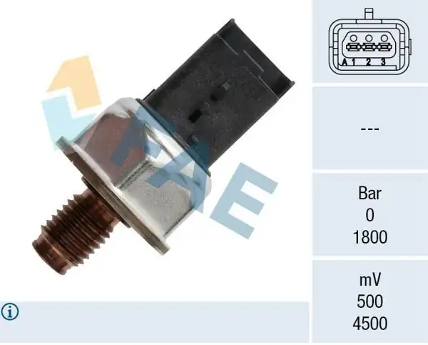 FAE 15601 | Yakıt Basınç Sensörü Berlingo/C-Elysee/C3/C4/206+/208/308/Partner/Proace 1.6 HDi 3 Fişli