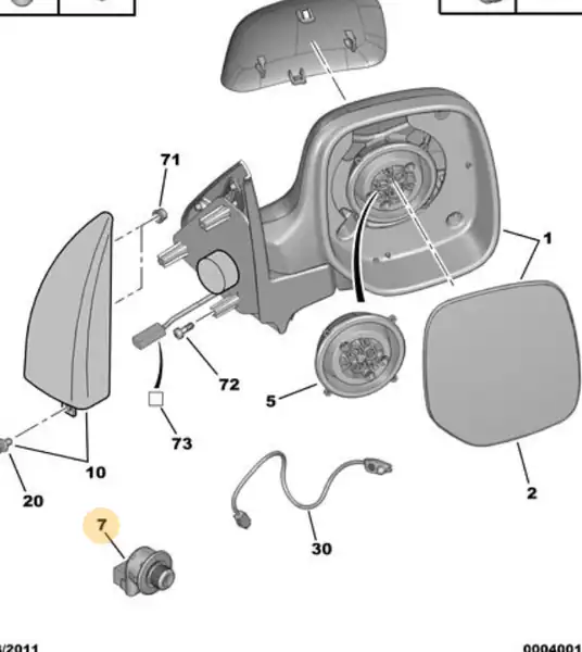 IOE PSA 6554-L4 | Citroen Berlingo 2006 2008 Petrol View Mirror Control Switch Ayna Kumanda Düğmesi
