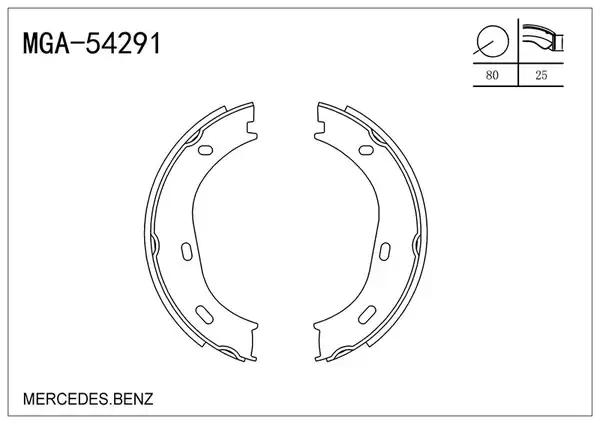 MGA 54291 | El Fren Balata Mercedes W123 75 80 Yay Takımlı