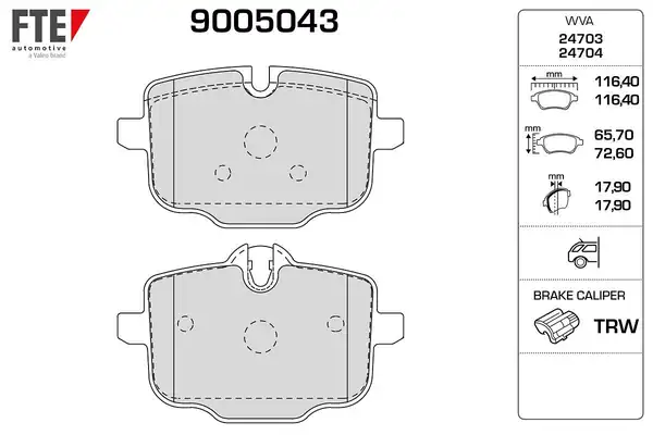 FTE 9005043 | Arka Fren Balatası Bmw F10 F11 N53 N57