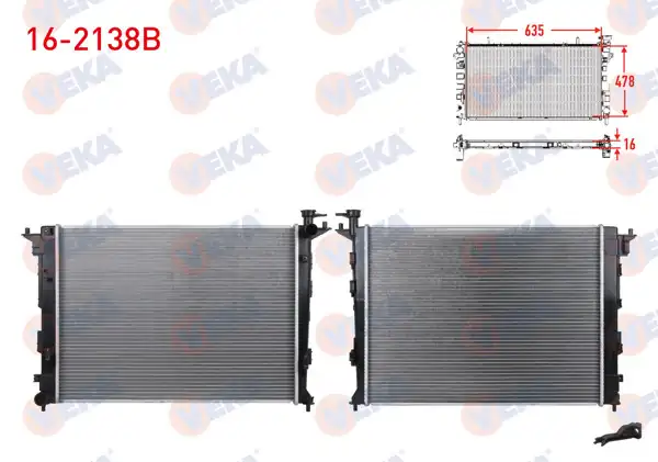 VEKA 16-2138B | Su Radyatörü Brazing Hyundai Ix35 (Lm) 1.6 GDI M-T Ac + /-2010 -