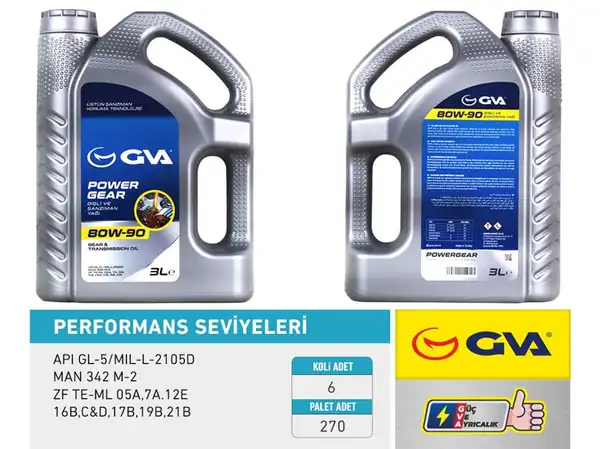 GVA 9920752 | Şanzıman Yağı 80w90 3 LT Api Gl 5 6 Adet