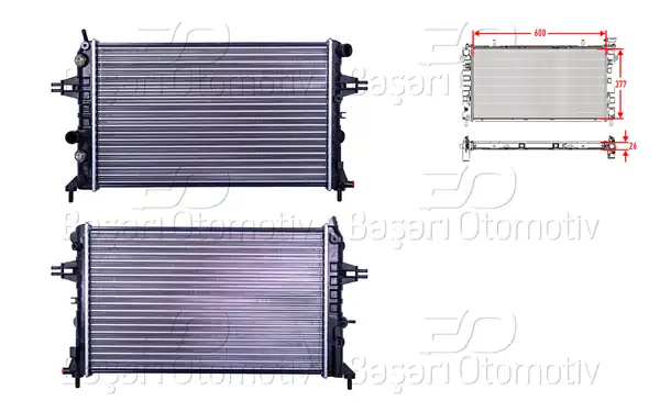 AUTOLUX 2113058-22 | Su Radyatörü Mekanik A-T 600x377x26 Opel Astra G Zafira 1 4 1 6 98