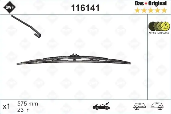 Valeo 116141 Silecek Swf Fiat Brava Bravo Idea Marea Panda Punto 575