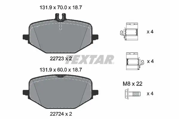 TEXTAR 2272303 | Fren Balatası 167 Gle 300 Arka