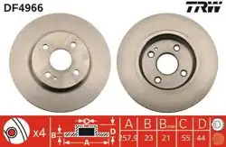 TRW DF4966 | Fren Diski Ön Ford Fiesta Saloon Hatchback Mazda 2 Saloon 2012-2012