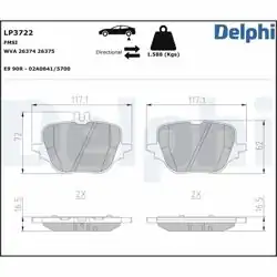DELPHI LP3722 | Fren Balatası Arka Mercedes S-Serisi (W223)