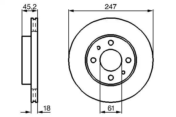 Bosch 0986478459 Ön Fren Aynası Havalı Nissan Almera 95 00 247x4 2 Adet